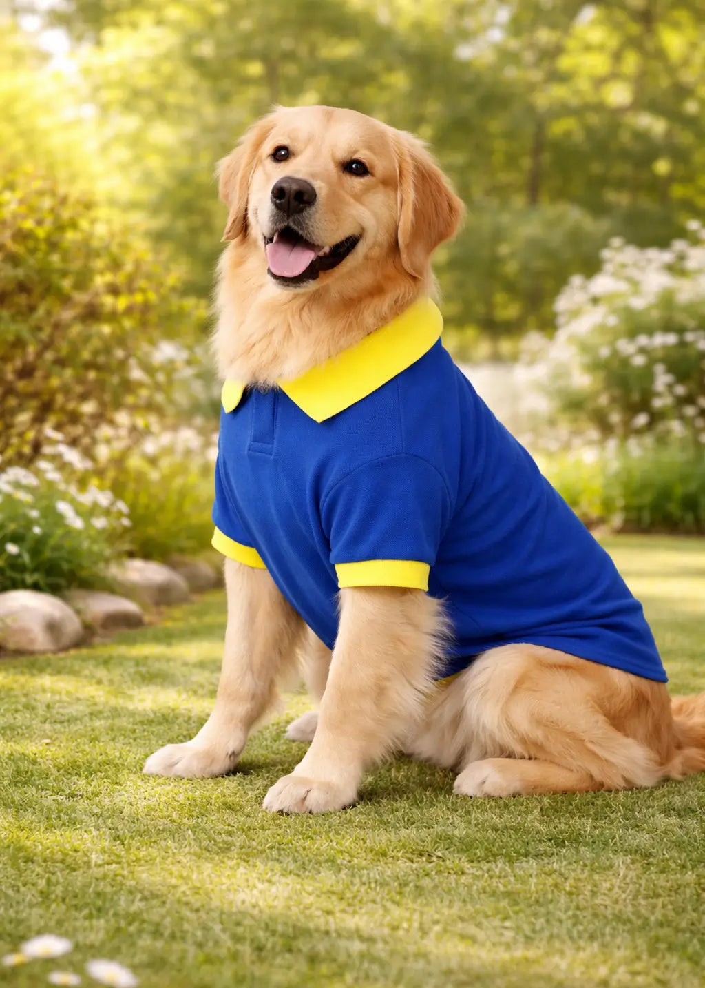 Summer Polo Tees for Dogs -Royal Blue -Comfortable, Breathable