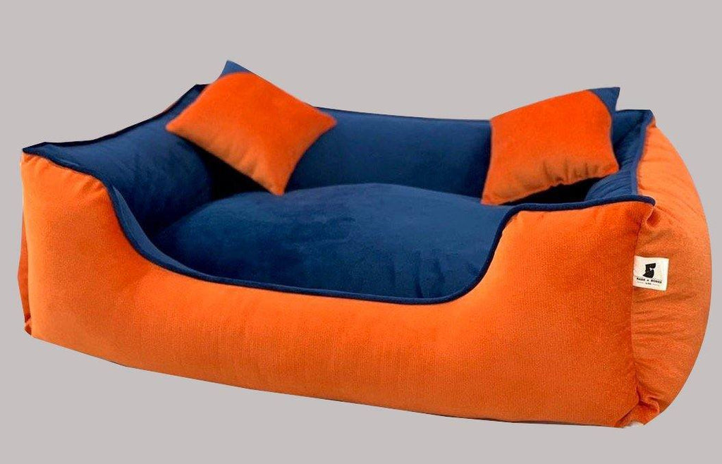 BNB Belgium Coral and Cobalt Dog Bed - Bark N' Bones By Bella