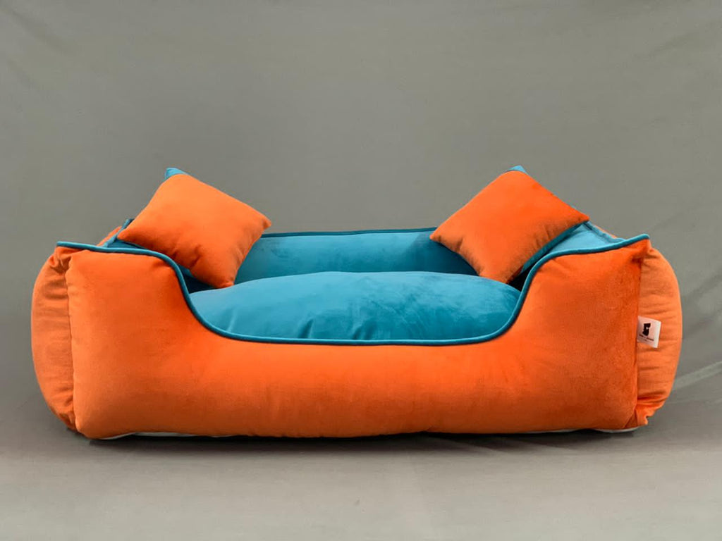 BNB Belgium Coral and turquoise Dog Bed - Bark N' Bones By Bella