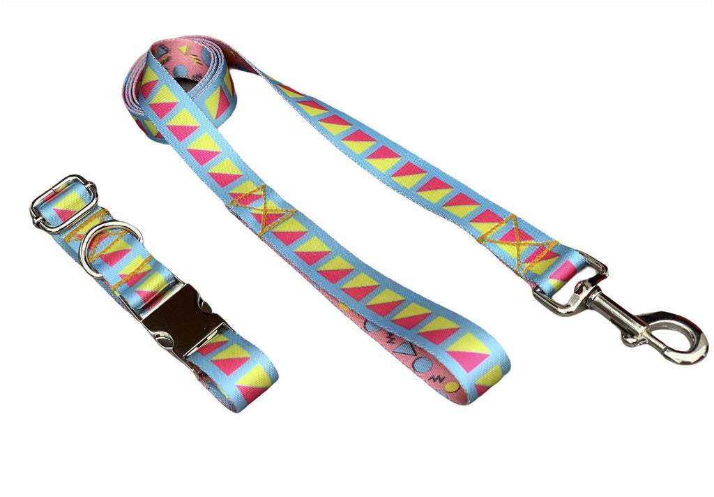 Geometric Patterned Collar & Leash Set - Bark N' Bones By Bella