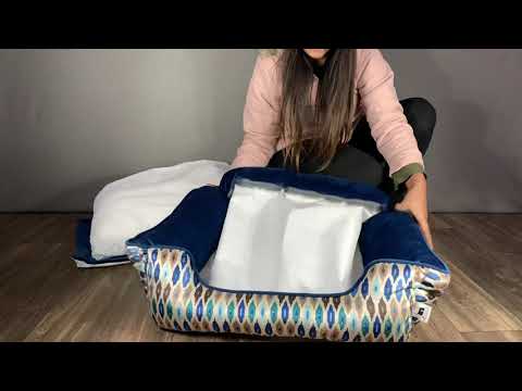 Belgium Coral and Ash Dog Bed 